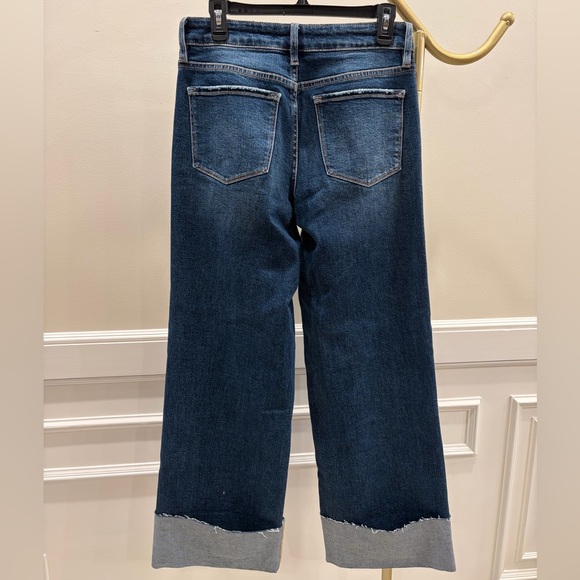 Lovervet by Vervet Women's Blue Wide-Leg Cuffed Jeans Size 27/5 - Picture 7 of 14